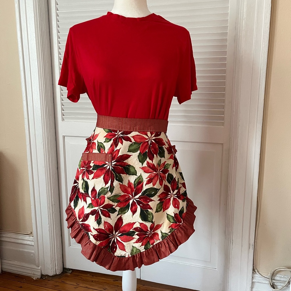 Holiday floral apron